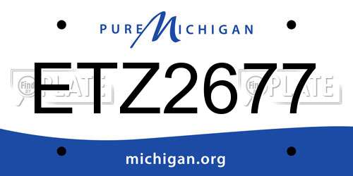 ETZ2677 Michigan License Plate