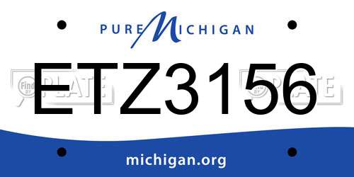 ETZ3156 Michigan License Plate