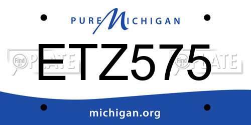 ETZ575 Michigan License Plate