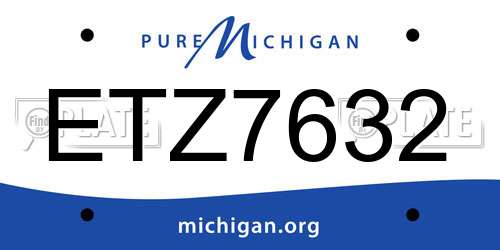 ETZ7632 Michigan License Plate