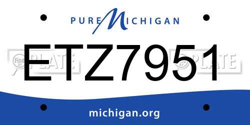 ETZ7951 Michigan License Plate