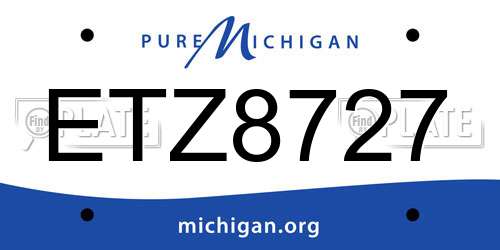 ETZ8727 Michigan License Plate