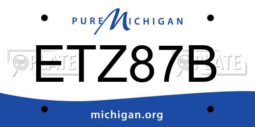 ETZ87B Michigan License Plate