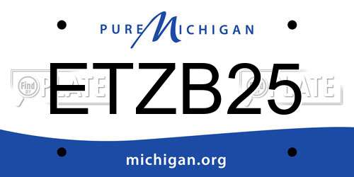 ETZB25 Michigan License Plate