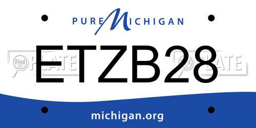 ETZB28 Michigan License Plate