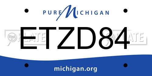 ETZD84 Michigan License Plate