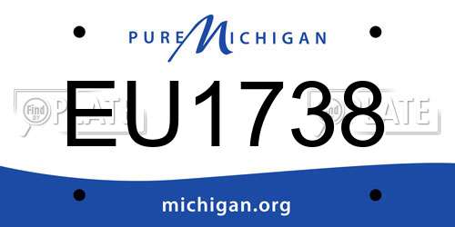 EU1738 Michigan License Plate