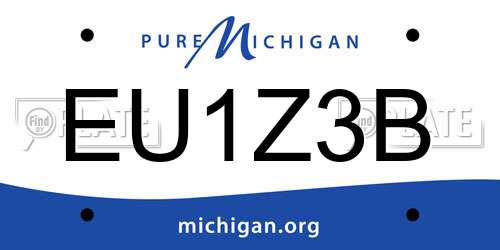 EU1Z3B Michigan License Plate