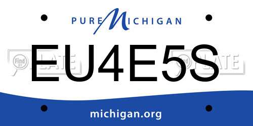 EU4E5S Michigan License Plate