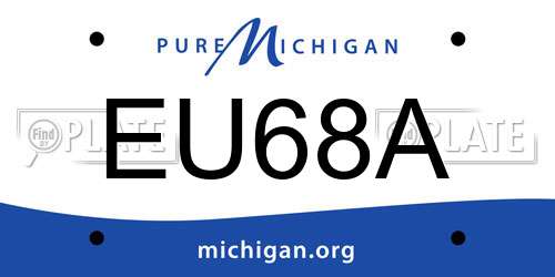EU68A Michigan License Plate