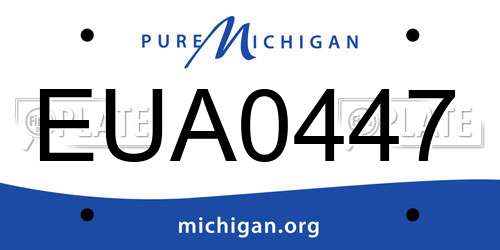 EUA0447 Michigan License Plate