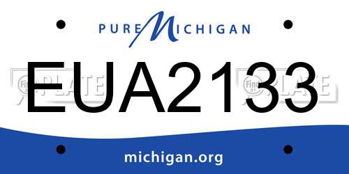 EUA2133 Michigan License Plate