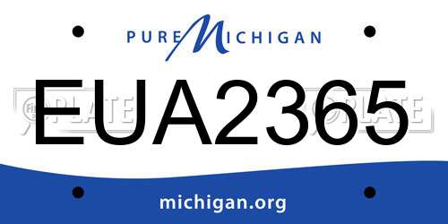 EUA2365 Michigan License Plate