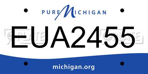 EUA2455 Michigan License Plate