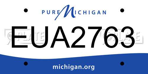 EUA2763 Michigan License Plate