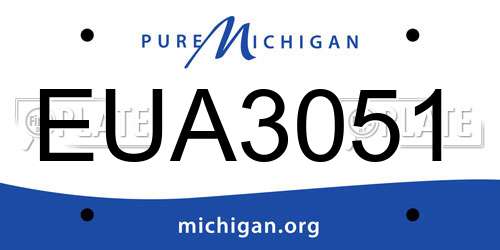 EUA3051 Michigan License Plate