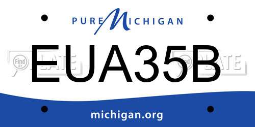 EUA35B Michigan License Plate
