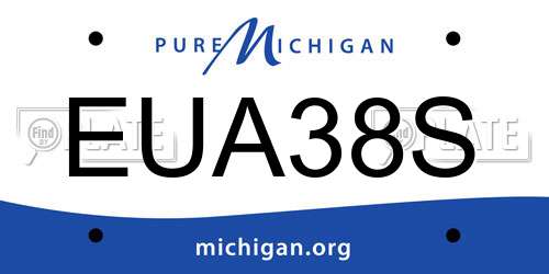 EUA38S Michigan License Plate