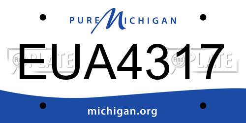 EUA4317 Michigan License Plate