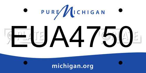 EUA4750 Michigan License Plate