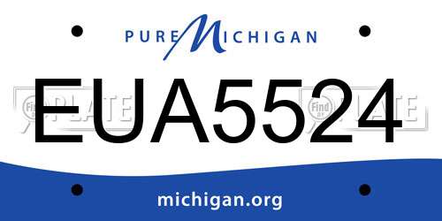 EUA5524 Michigan License Plate