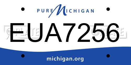EUA7256 Michigan License Plate
