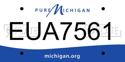 EUA7561 Michigan License Plate