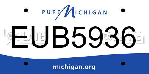 EUB5936 Michigan License Plate