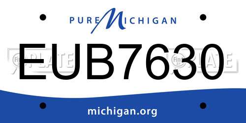 EUB7630 Michigan License Plate