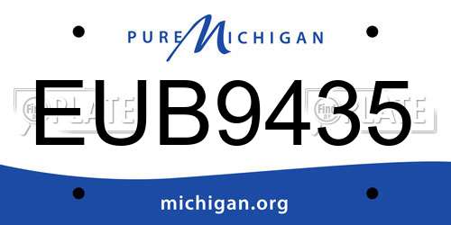 EUB9435 Michigan License Plate