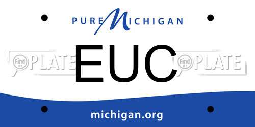 EUC Michigan License Plate
