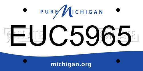 EUC5965 Michigan License Plate