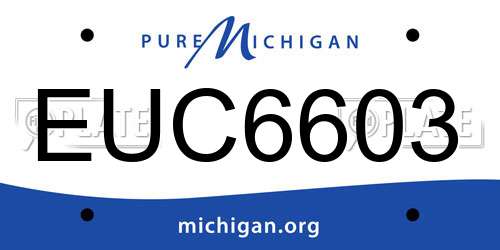 EUC6603 Michigan License Plate