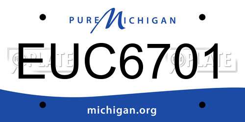 EUC6701 Michigan License Plate