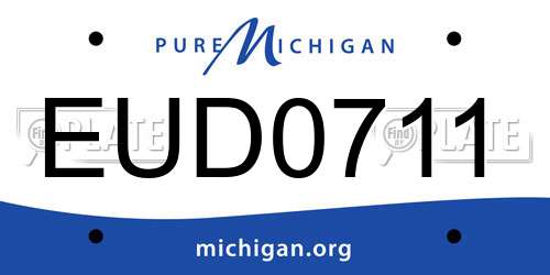 EUD0711 Michigan License Plate