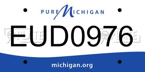 EUD0976 Michigan License Plate