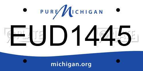 EUD1445 Michigan License Plate