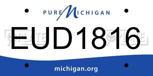 EUD1816 Michigan License Plate