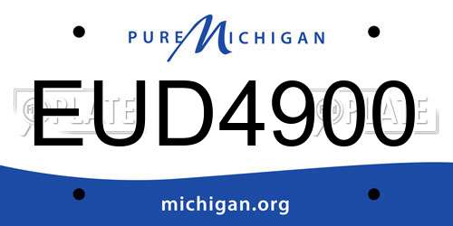 EUD4900 Michigan License Plate
