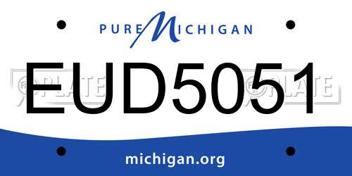 EUD5051 Michigan License Plate