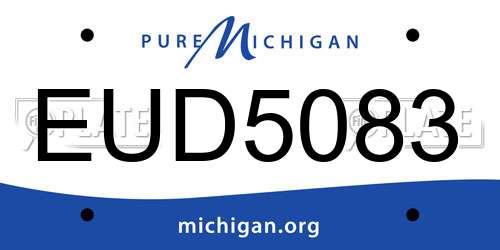 EUD5083 Michigan License Plate