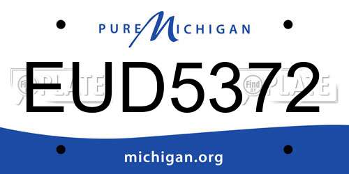 EUD5372 Michigan License Plate