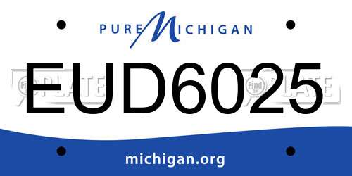 EUD6025 Michigan License Plate