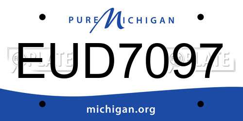 EUD7097 Michigan License Plate