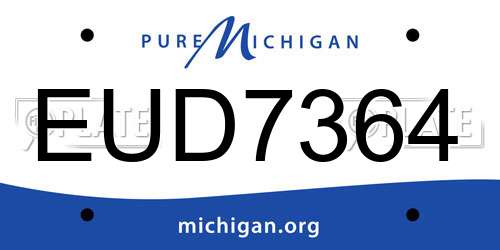 EUD7364 Michigan License Plate