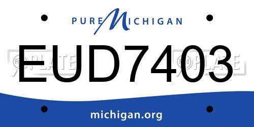 EUD7403 Michigan License Plate