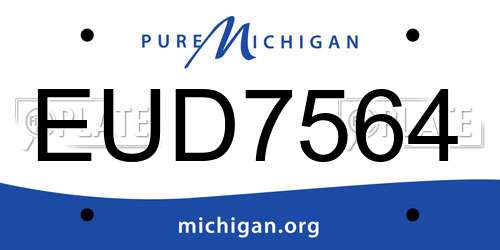 EUD7564 Michigan License Plate