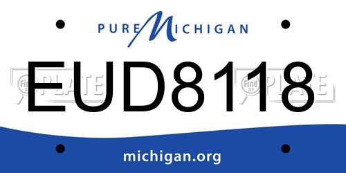 EUD8118 Michigan License Plate