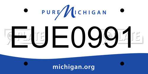 EUE0991 Michigan License Plate