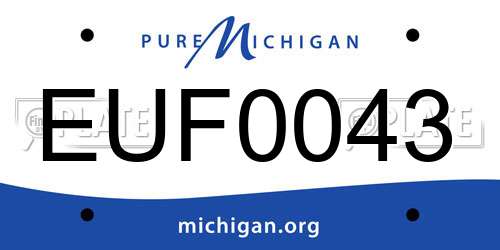 EUF0043 Michigan License Plate